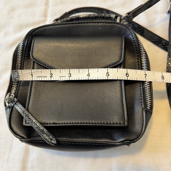 Free People Mika Black Leather Mini Backpack Crossbody Handbag ~ Boho Travel - Picture 5 of 7